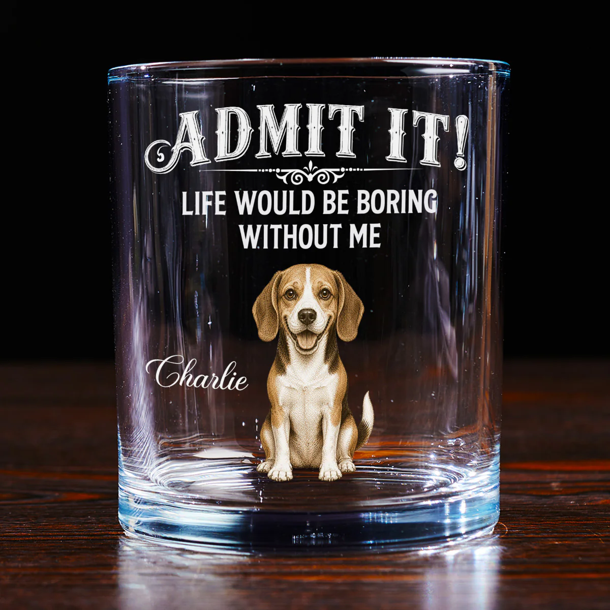 Admit It Retro Vintage - Personalized Custom Whiskey Glass - Image 4