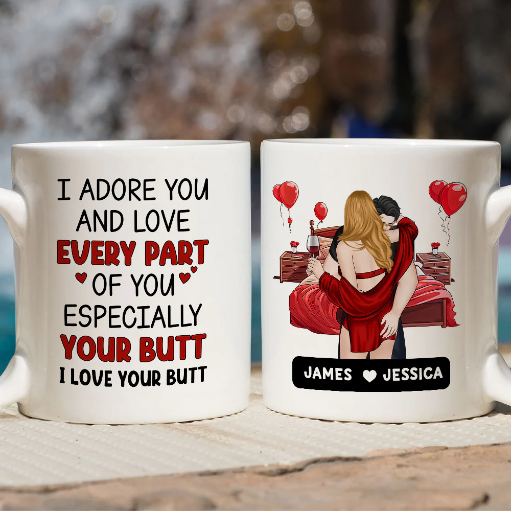 Adore You, Especially Your Butt - Personalized Custom Coffee Mug - Image 3