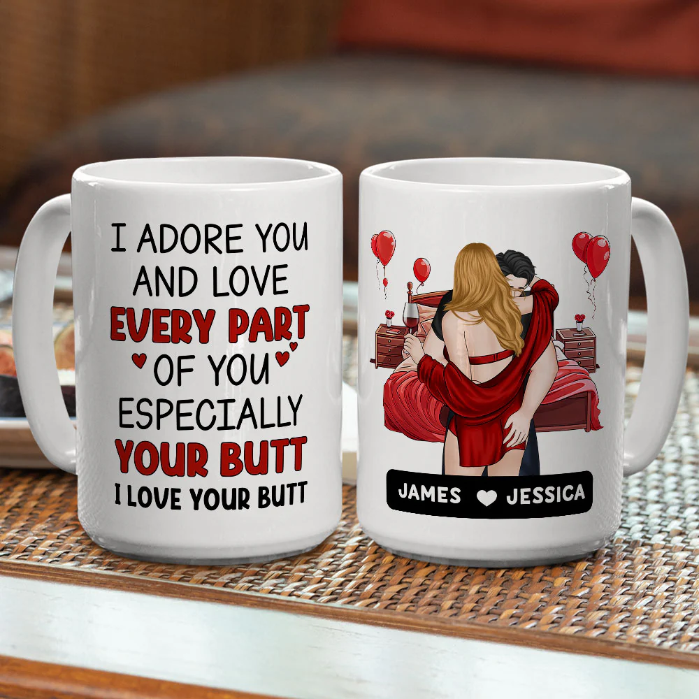 Adore You, Especially Your Butt - Personalized Custom Coffee Mug - Image 5