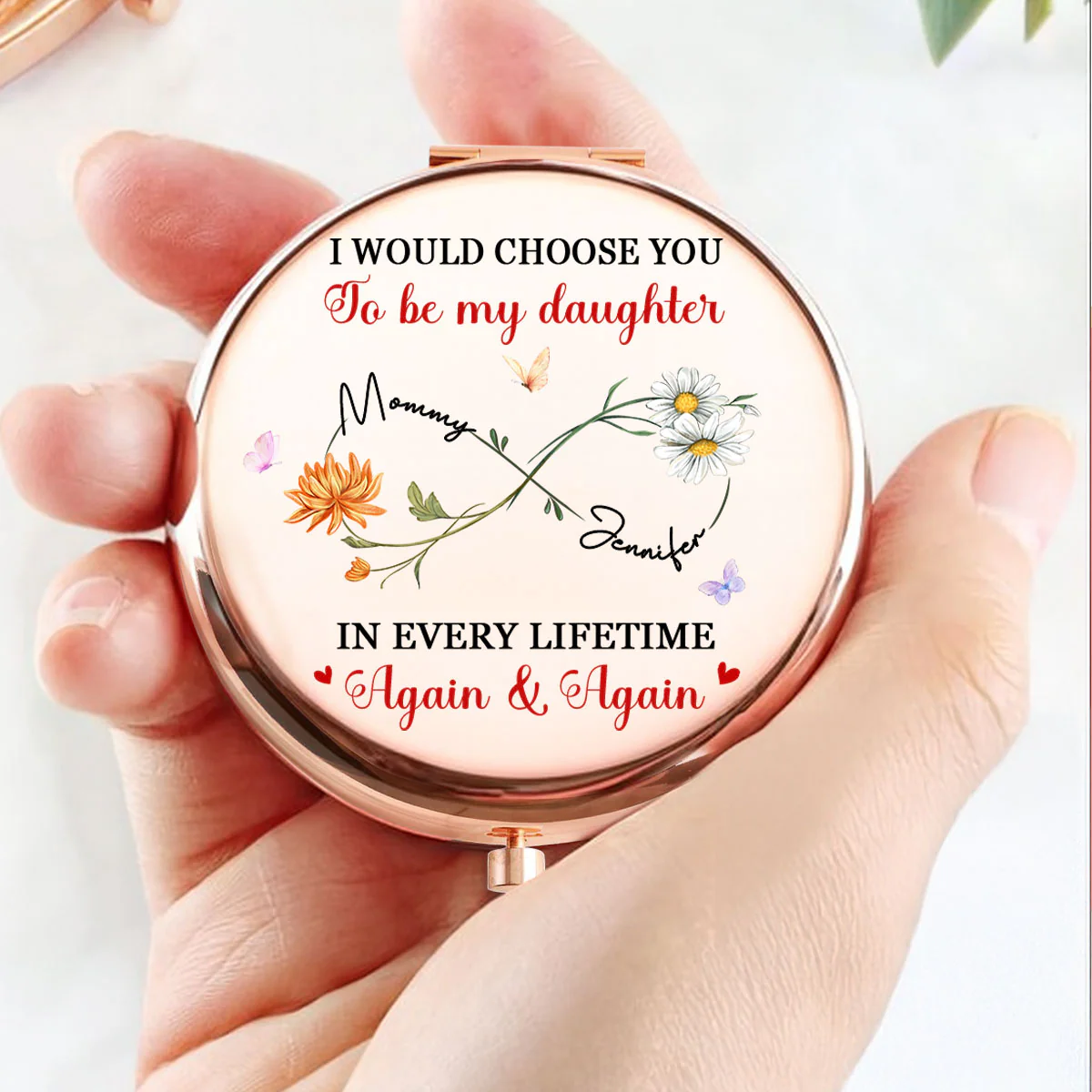 Again And Again - Personalized Custom Compact Mirror - Image 4
