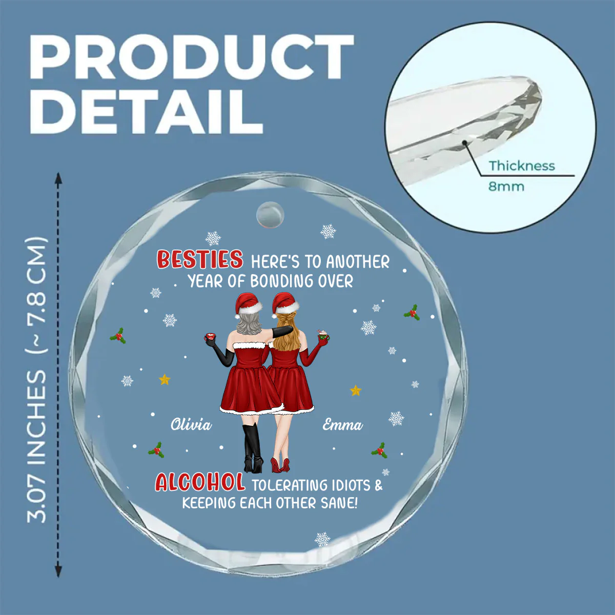 Alcohol Tolerating - Personalized Custom Glass Ornament - Image 3