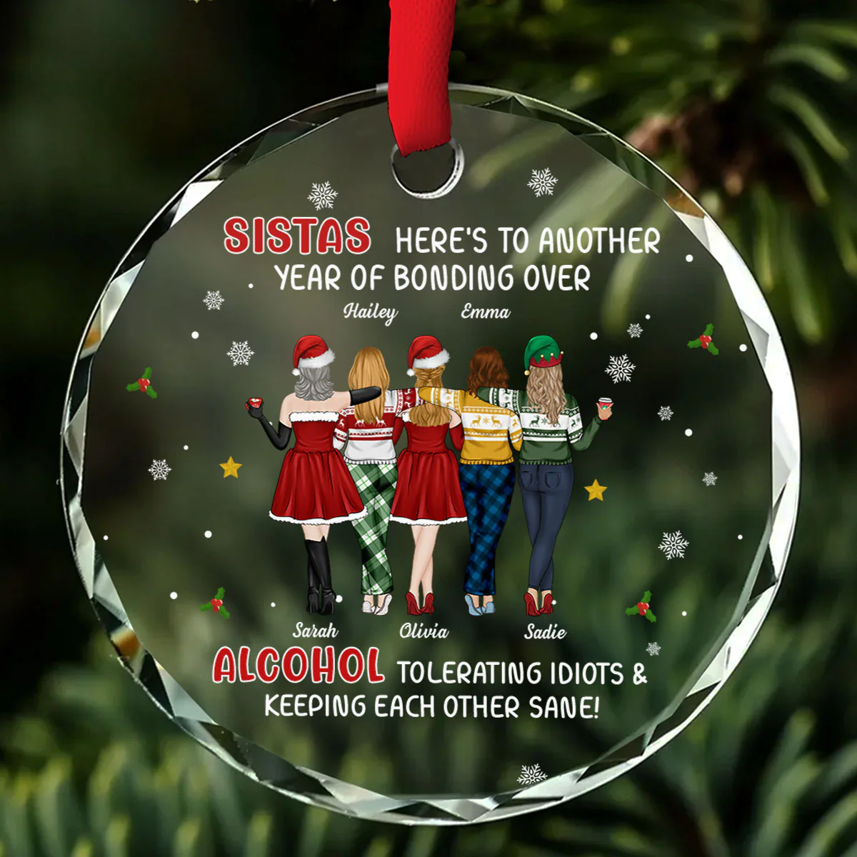 Alcohol Tolerating - Personalized Custom Glass Ornament - Image 5