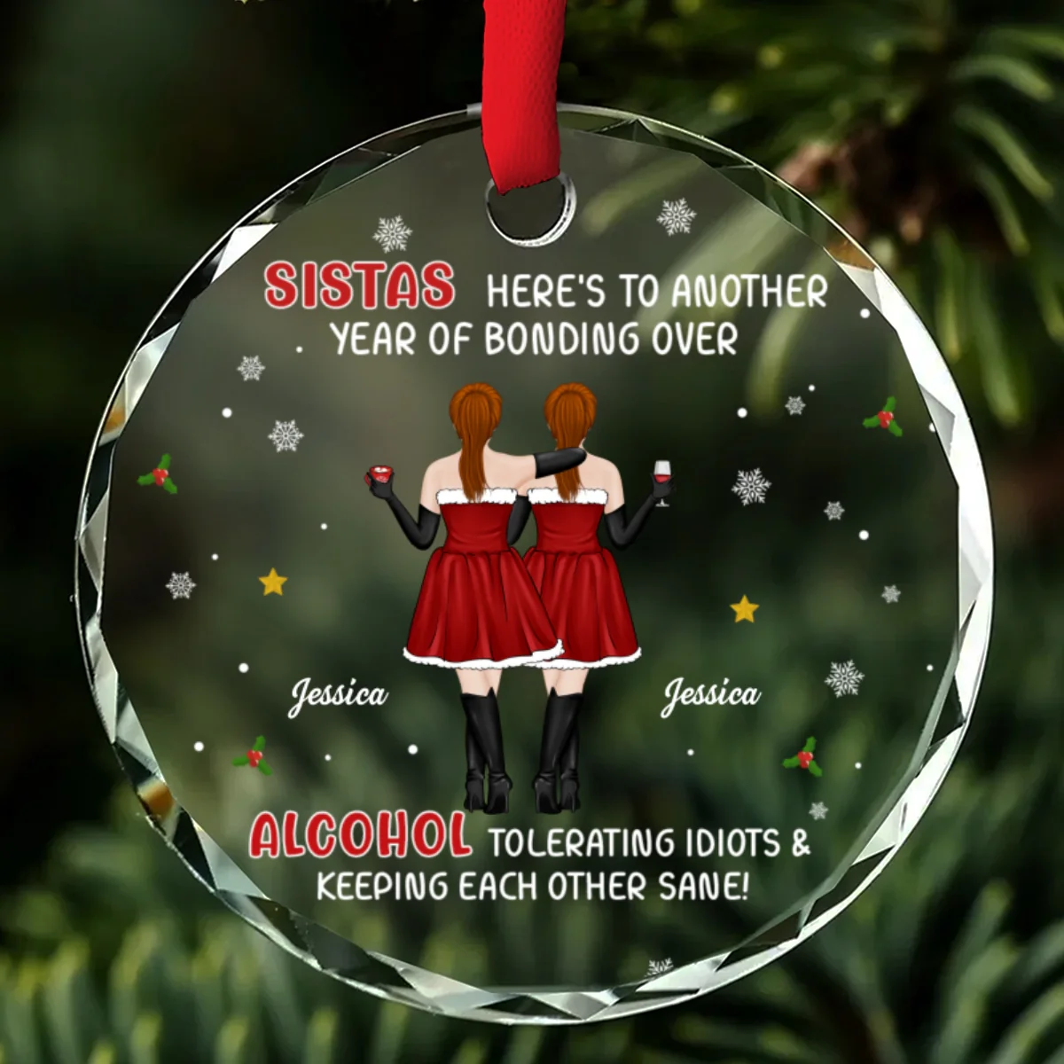 Alcohol Tolerating - Personalized Custom Glass Ornament - Image 6