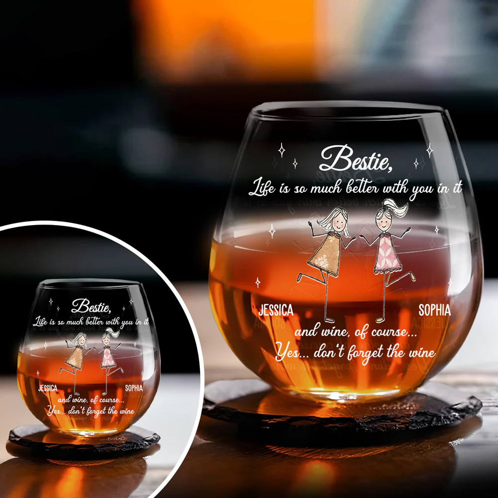 Alcohol Tolerating - Personalized Custom Wine Glass - Image 3