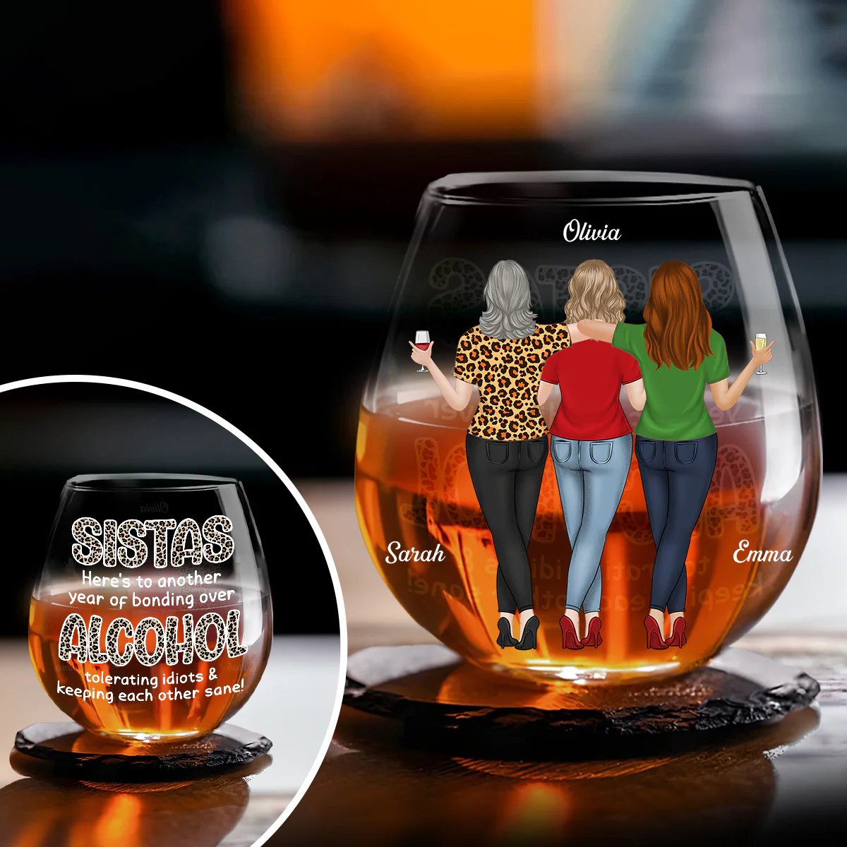 Alcohol Tolerating - Personalized Custom Wine Glass - Image 4