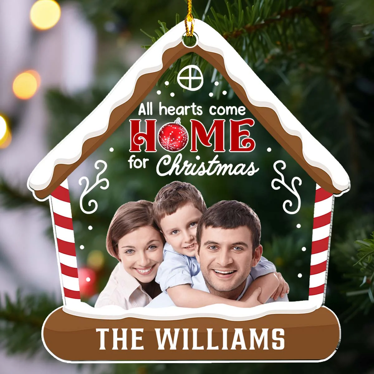 All Hearts Come Home - Personalized Custom Acrylic Ornament - Image 3