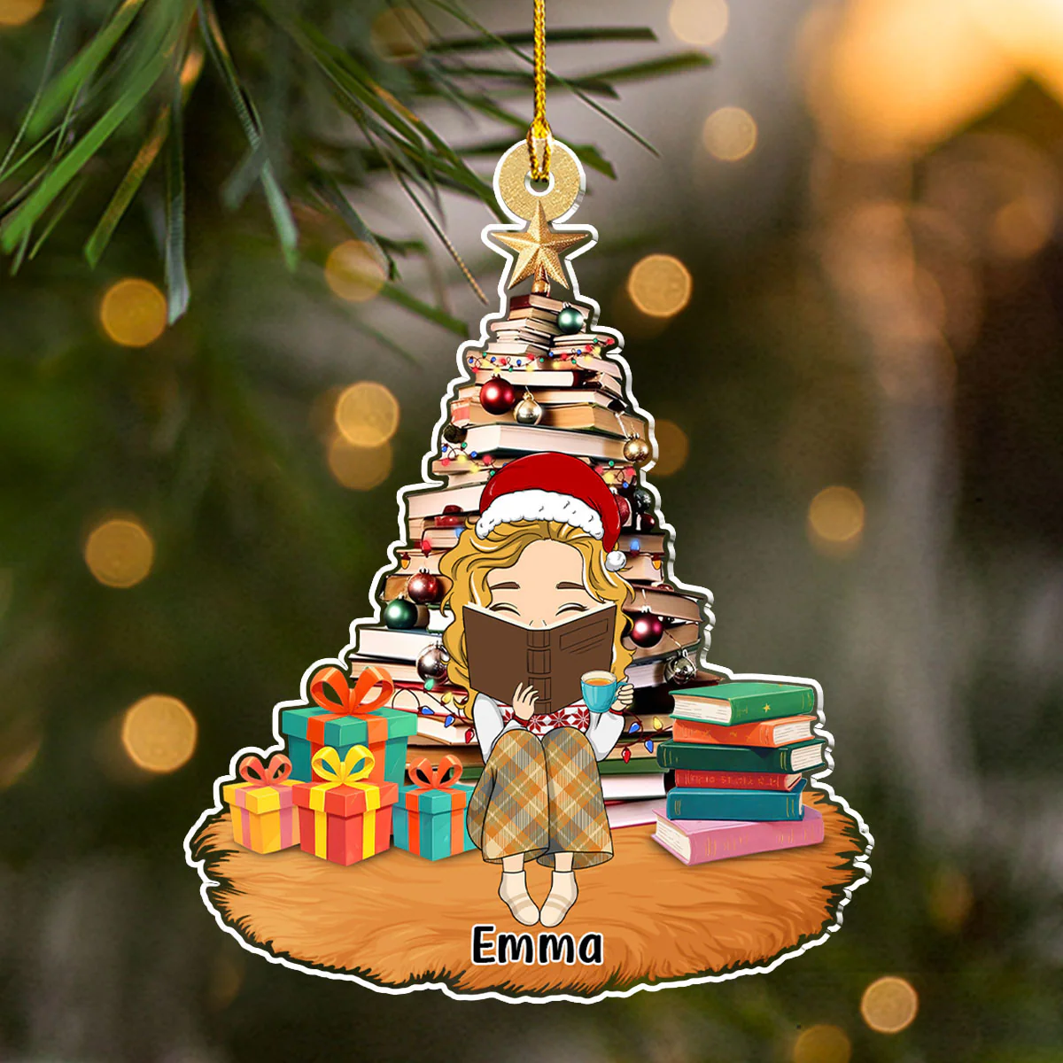 All I Want For Christmas Is A Good Book  - Personalized Custom Acrylic Ornament - Image 4