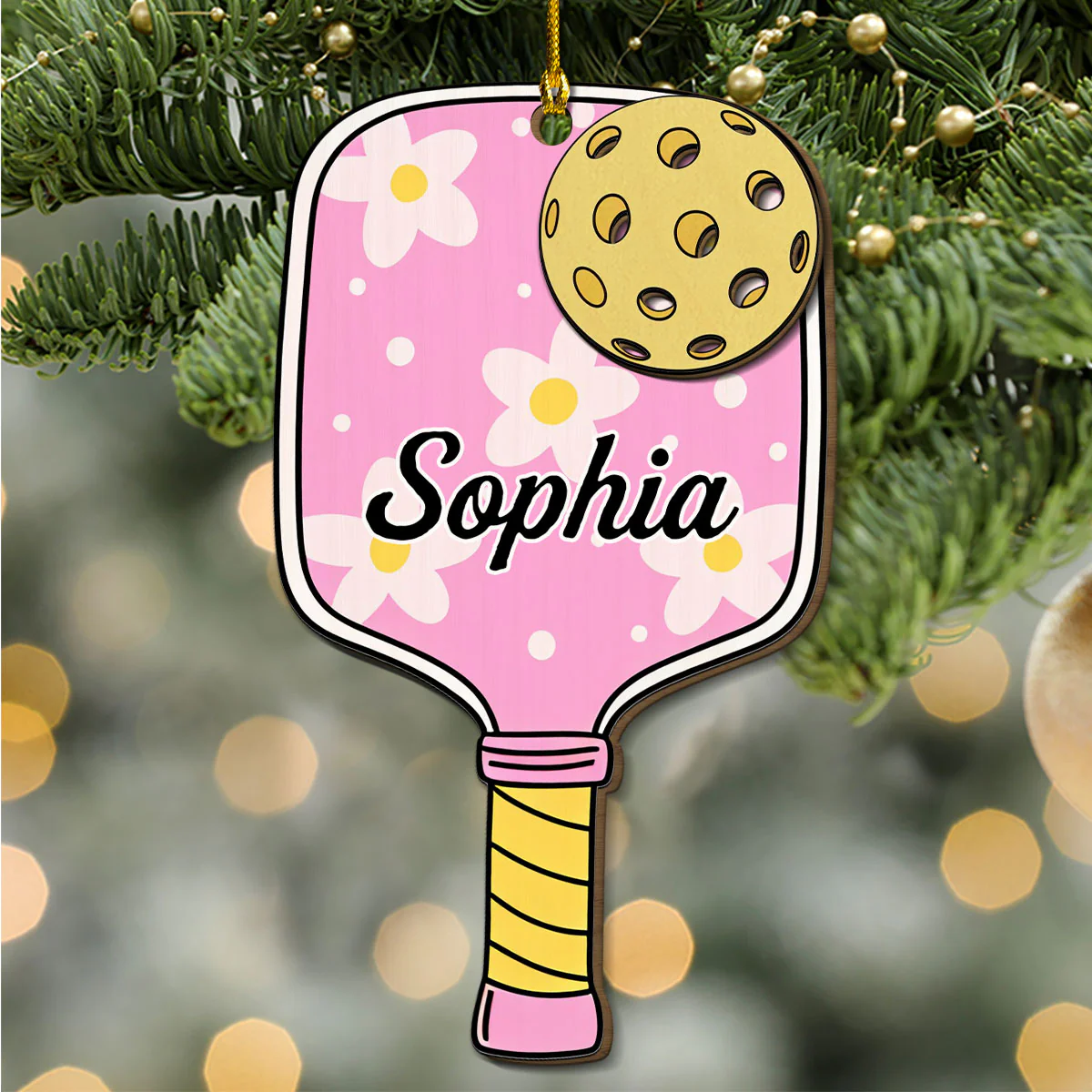 All I Want For Christmas Is Pickleball - Personalized Custom Freeshape 2-Layered Wood Ornament - Image 3