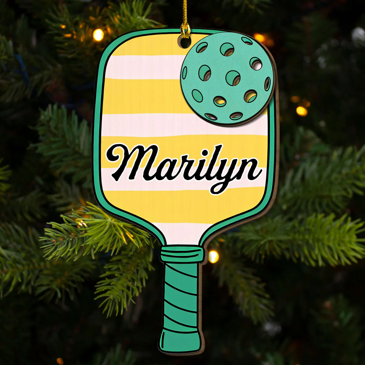 All I Want For Christmas Is Pickleball - Personalized Custom Freeshape 2-Layered Wood Ornament - Image 4