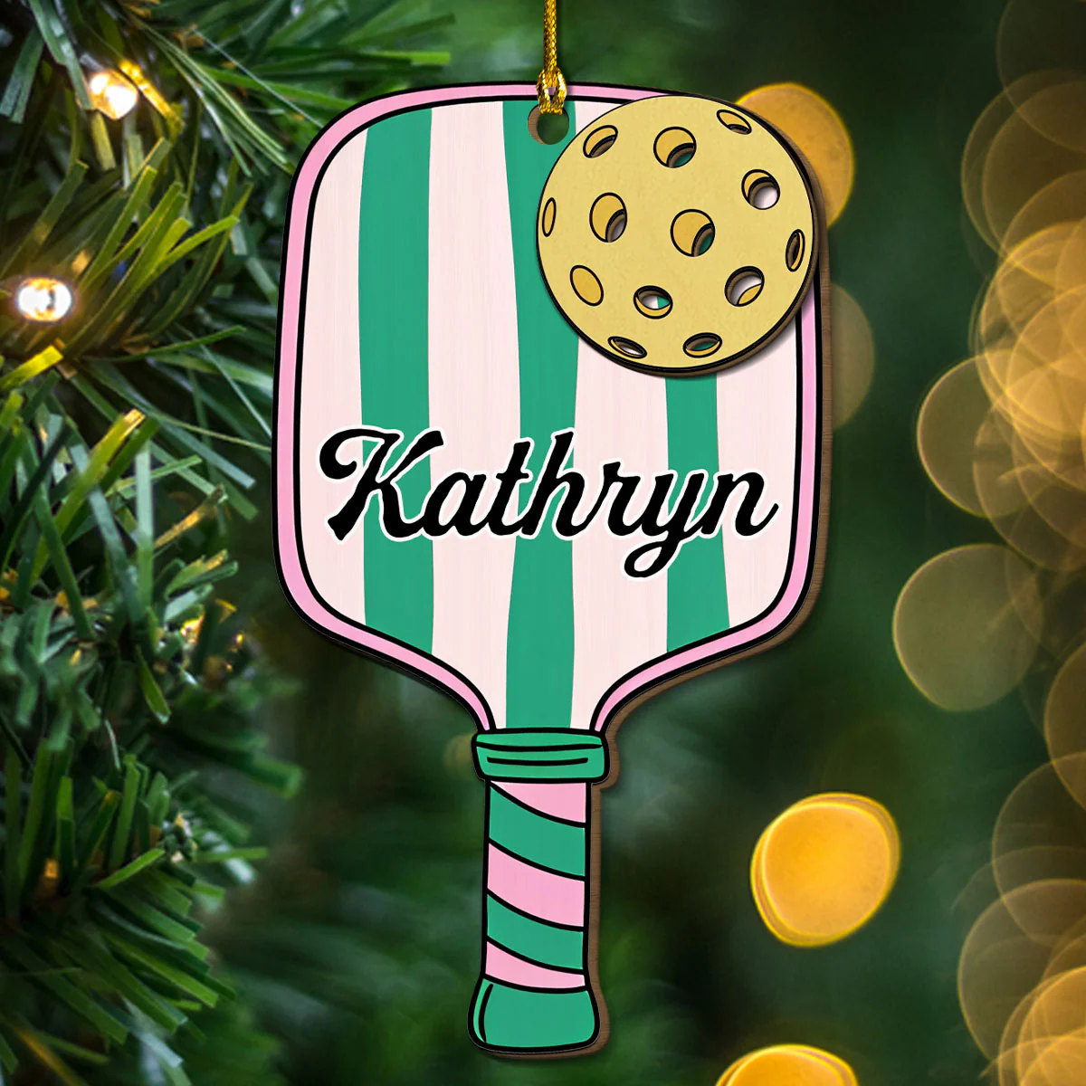 All I Want For Christmas Is Pickleball - Personalized Custom Freeshape 2-Layered Wood Ornament - Image 5