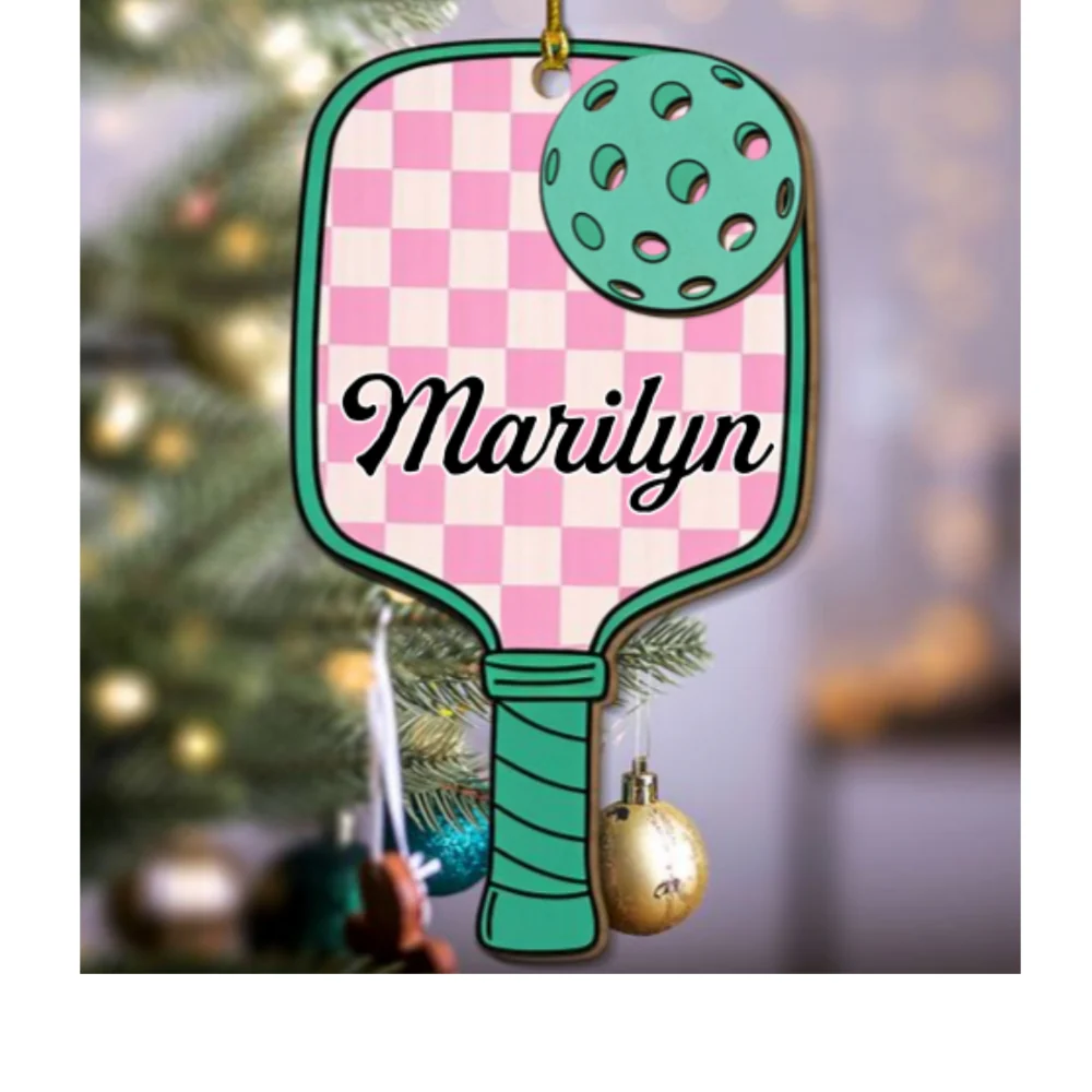 All I Want For Christmas Is Pickleball - Personalized Custom Freeshape 2-Layered Wood Ornament - Image 6
