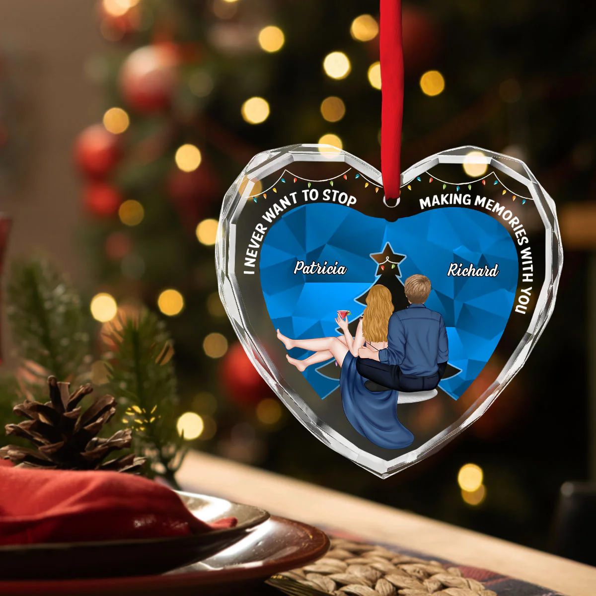 All I Want - Personalized Custom Glass Ornament - Image 3