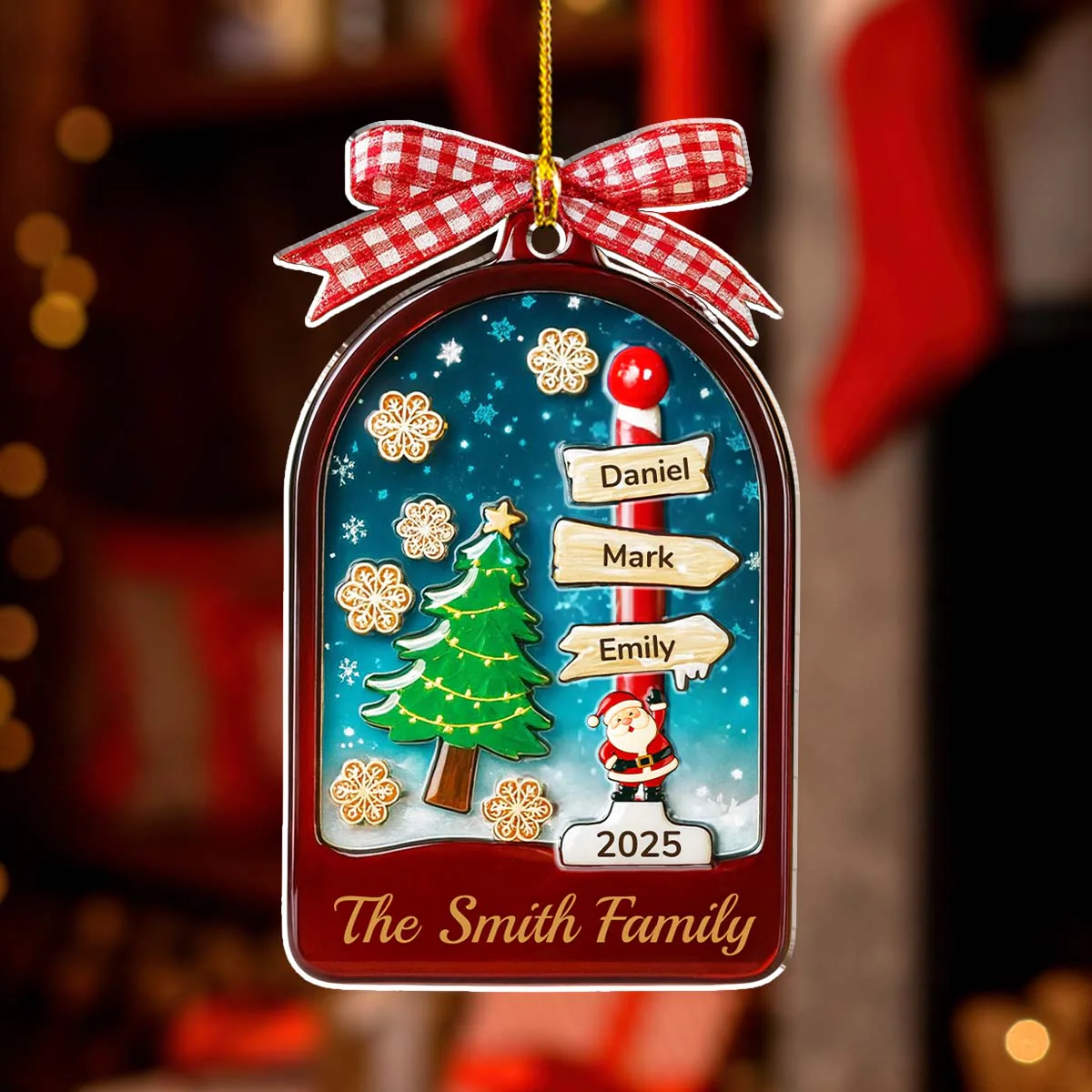 All Is Bright Family - Personalized Custom Acrylic Ornament - Image 4