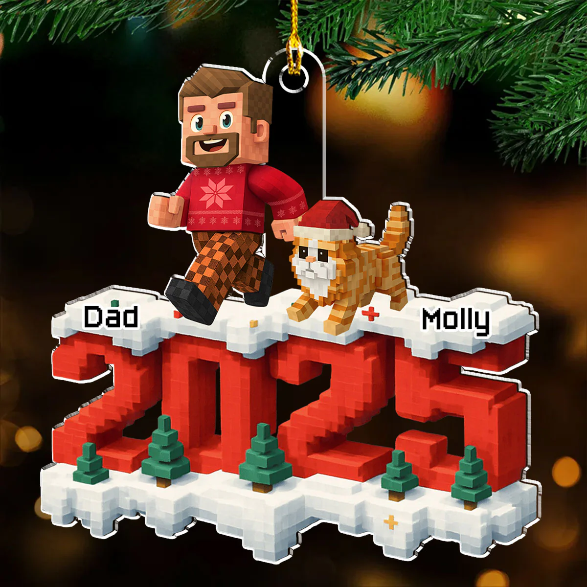 All Of Us And Cats - Personalized Custom 3D Effect Acrylic Ornament - Image 2