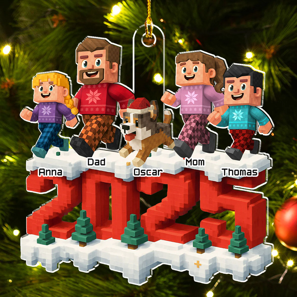 All Of Us In This Year - Personalized Custom 3D Effect Acrylic Ornament - Image 2