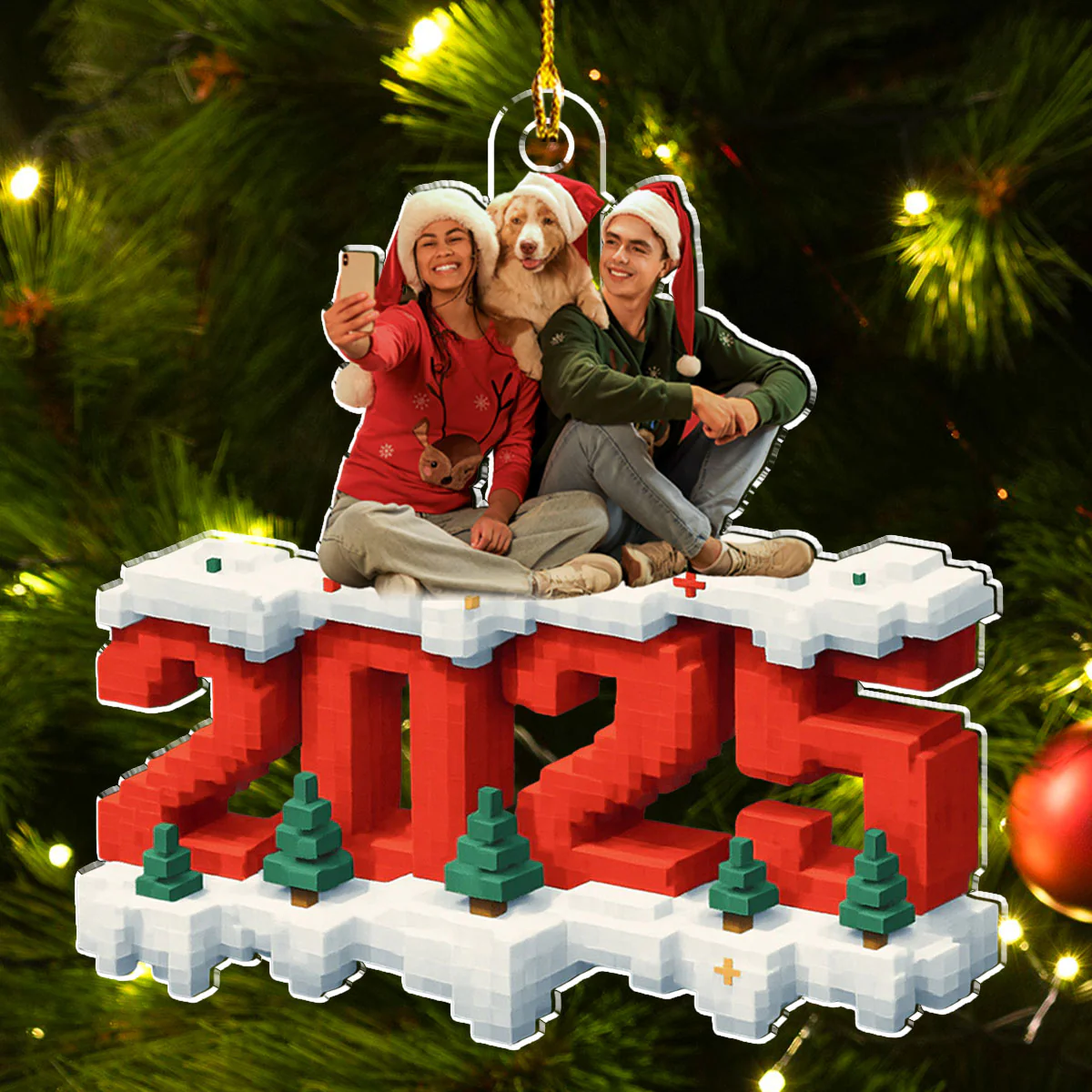 All Of Us In This Year Photo - Personalized Custom 3D Effect Acrylic Ornament - Image 4
