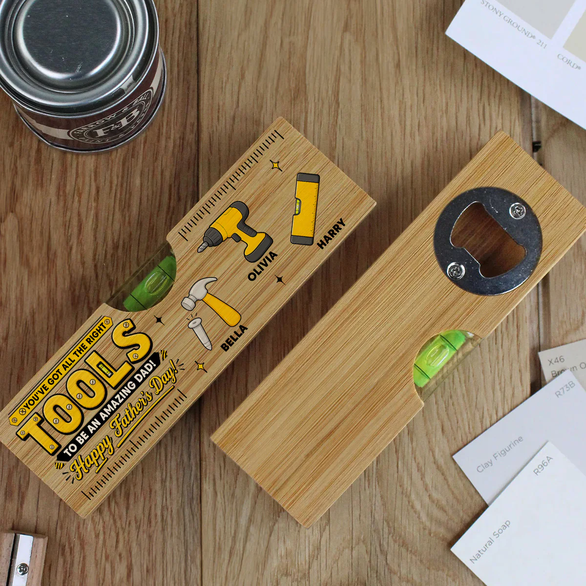 All The Right Tools - Personalized Custom Wooden Spirit Level Bottle Opener - Image 4