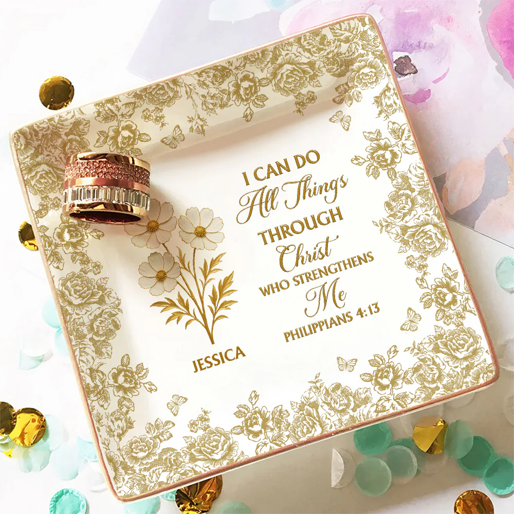 All Things Through Christ - Personalized Custom Jewelry Dish - Image 2