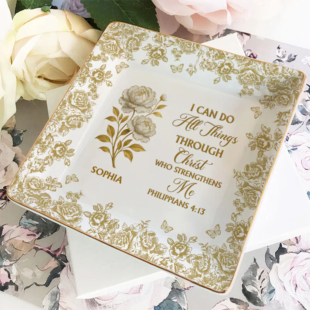 All Things Through Christ - Personalized Custom Jewelry Dish - Image 3