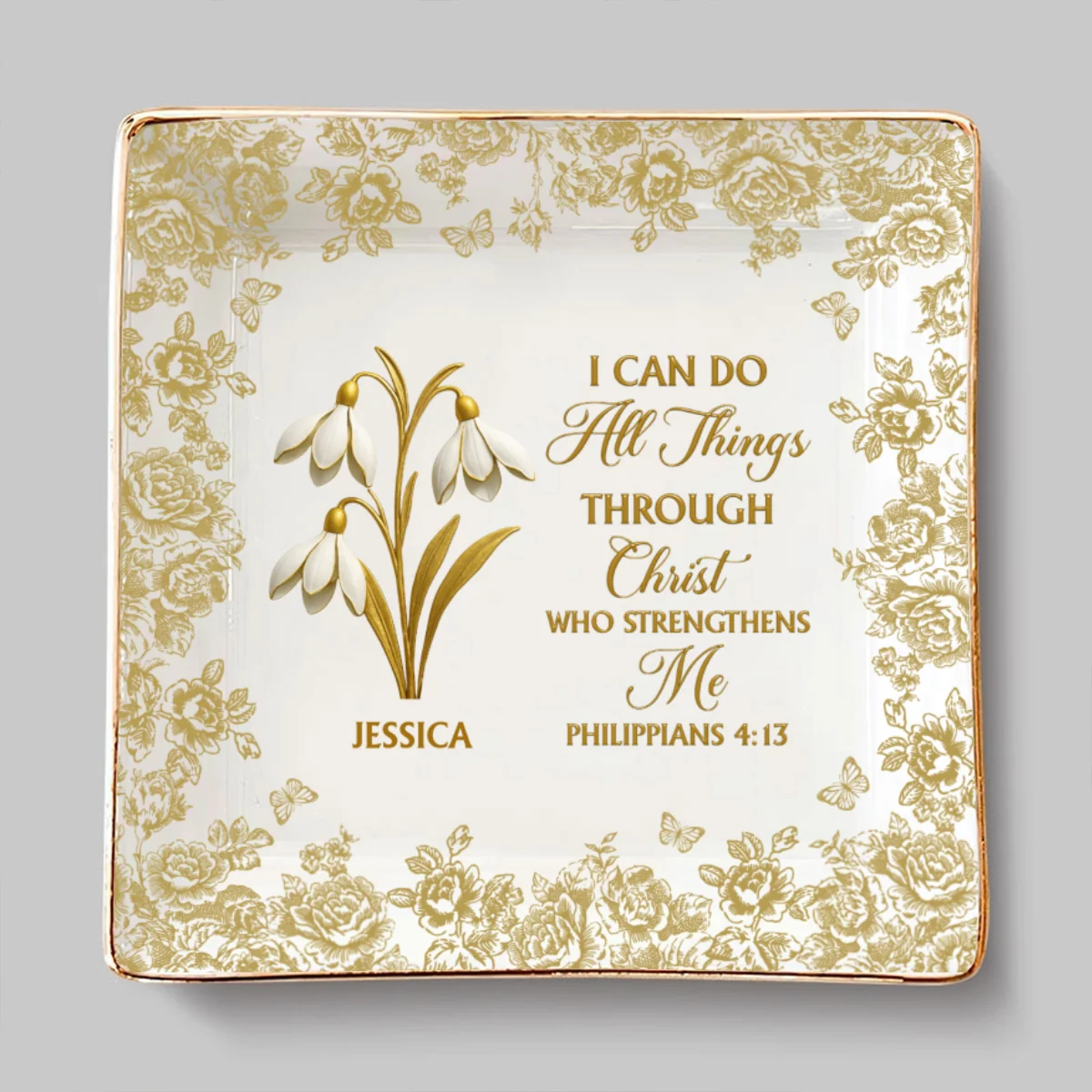 All Things Through Christ - Personalized Custom Jewelry Dish - Image 6