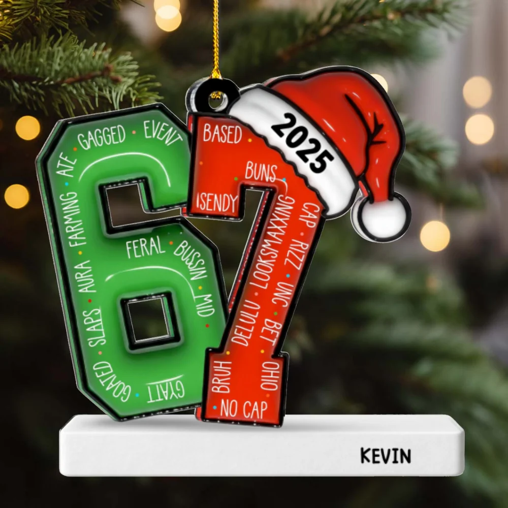 Alpha Six Seven Slang - Personalized Custom Acrylic Ornament - Image 7