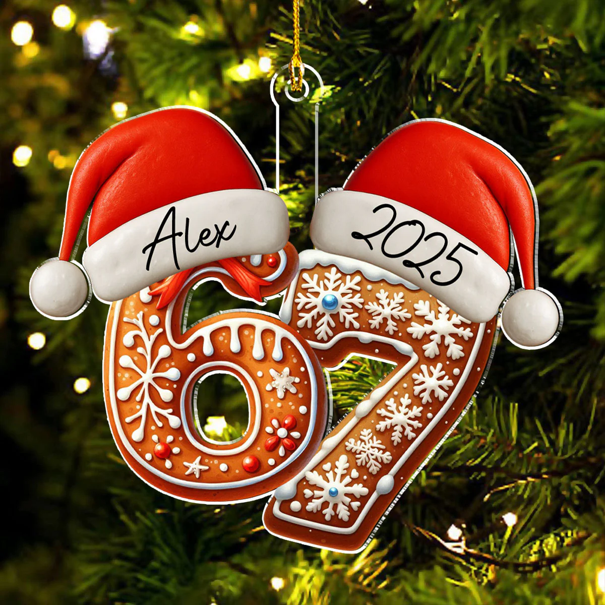 Alpha Six Seven Slang - Personalized Custom Acrylic Ornament - Image 4