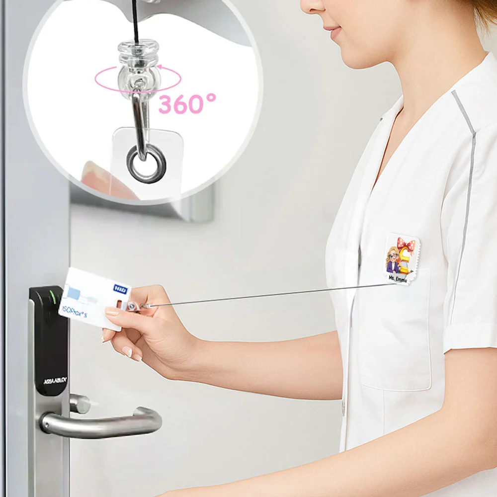 Alphabet Cartoonize - Personalized Custom Acrylic Badge Reel - Image 2