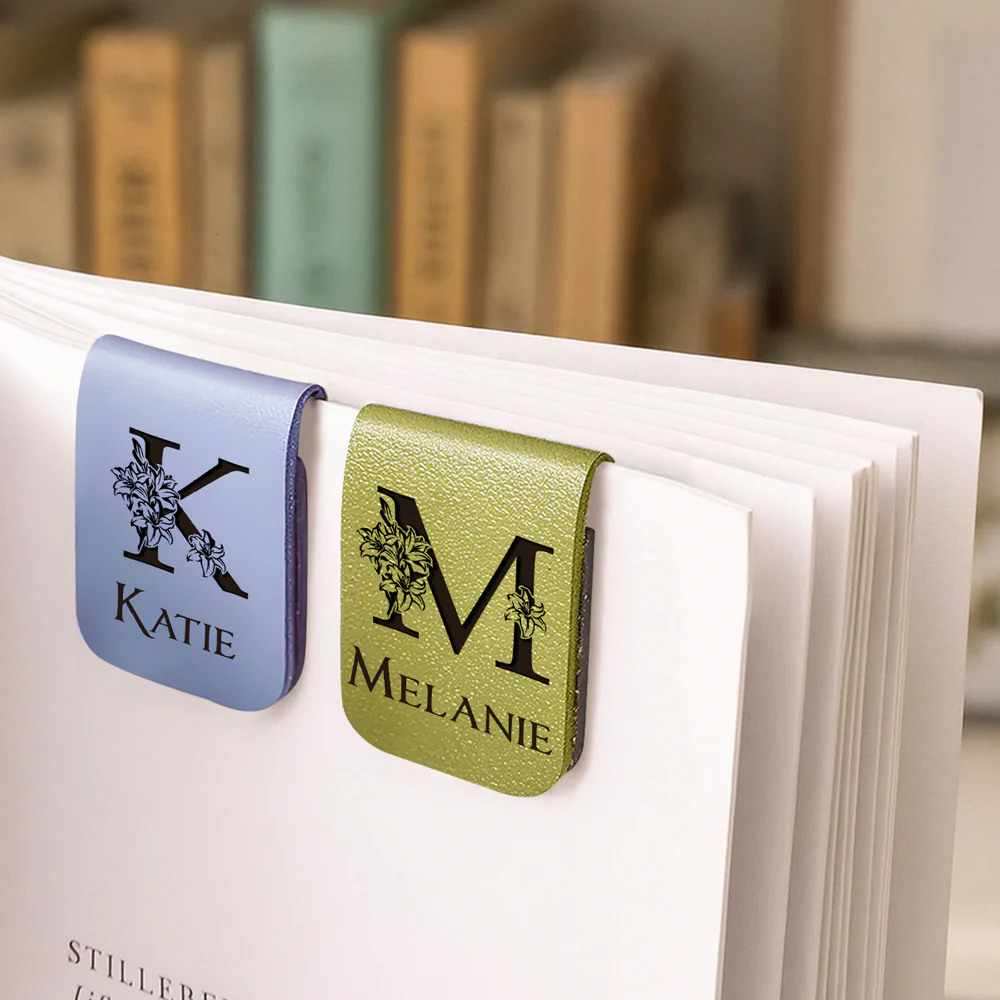 Alphabet - Personalized Custom Leather Bookmark - Image 4