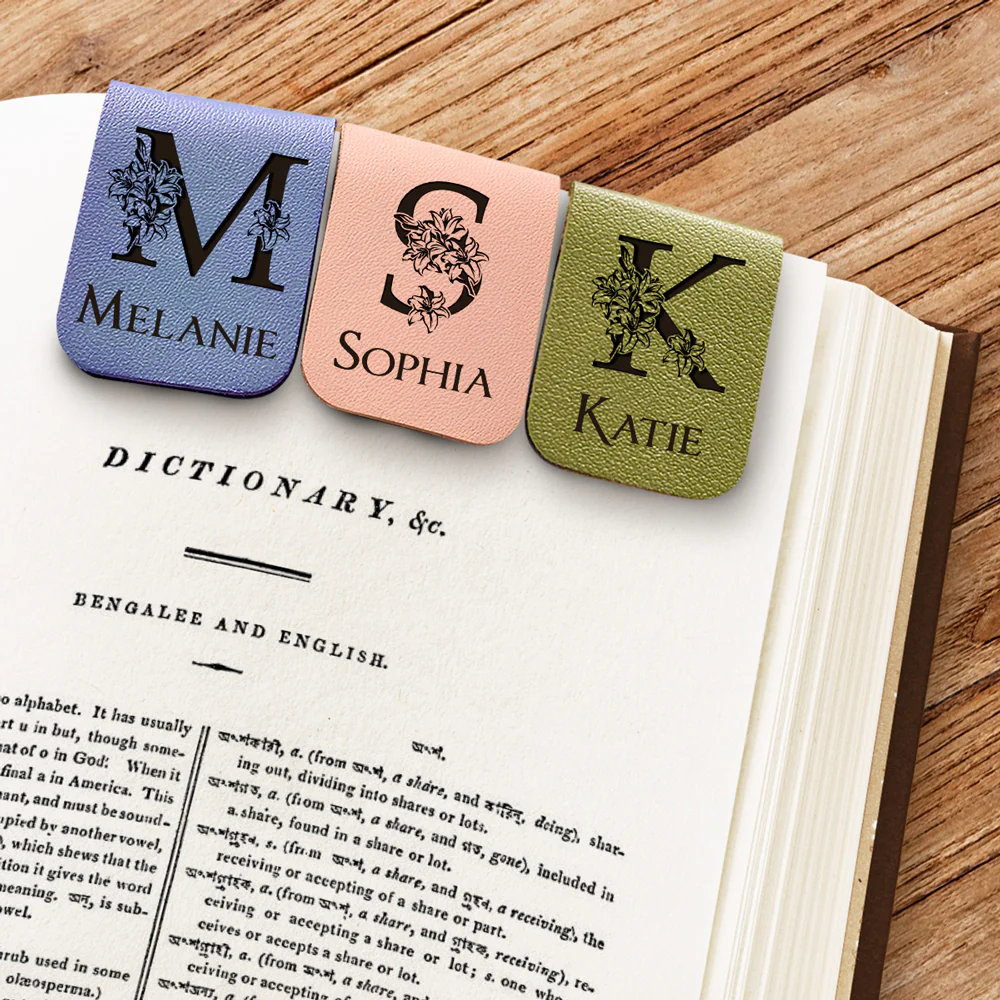 Alphabet - Personalized Custom Leather Bookmark - Image 5