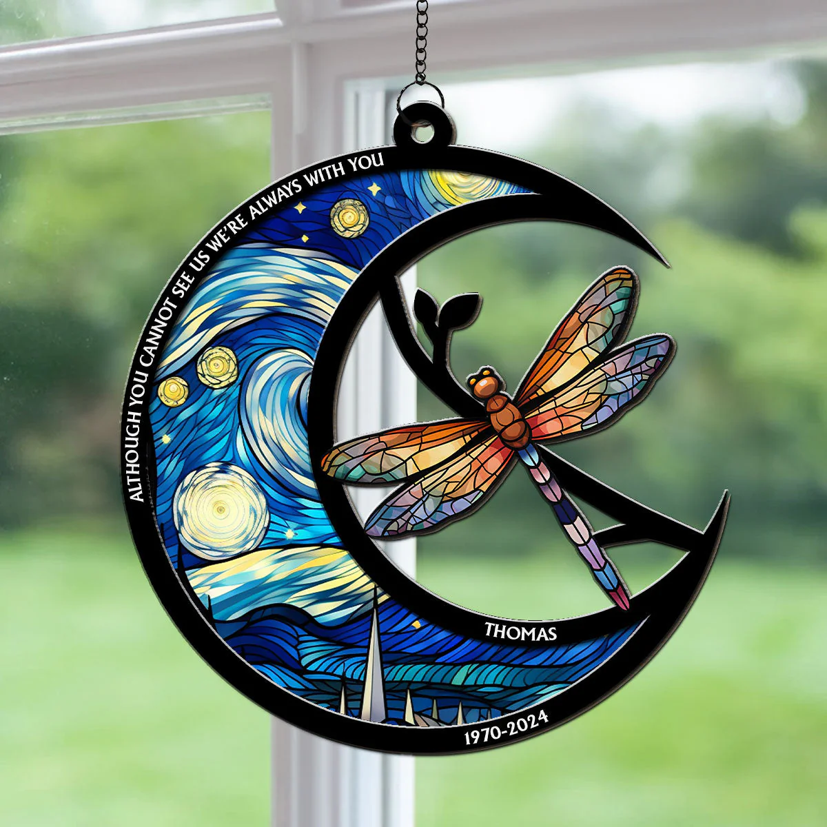 Although You Cannot See Me Im Always With You - Personalized Custom Suncatcher - Image 2