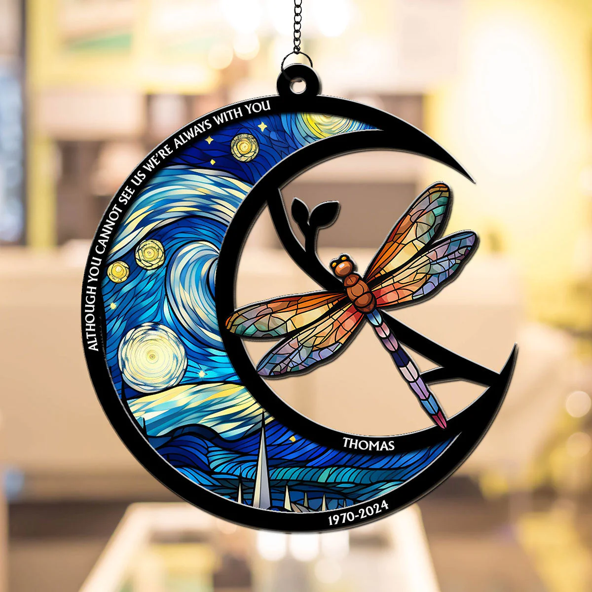 Although You Cannot See Me Im Always With You - Personalized Custom Suncatcher - Image 3