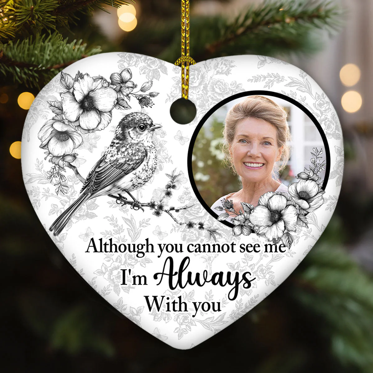 Although You Cannot See Me -  Personalized Custom Ceramic Ornament - Image 2