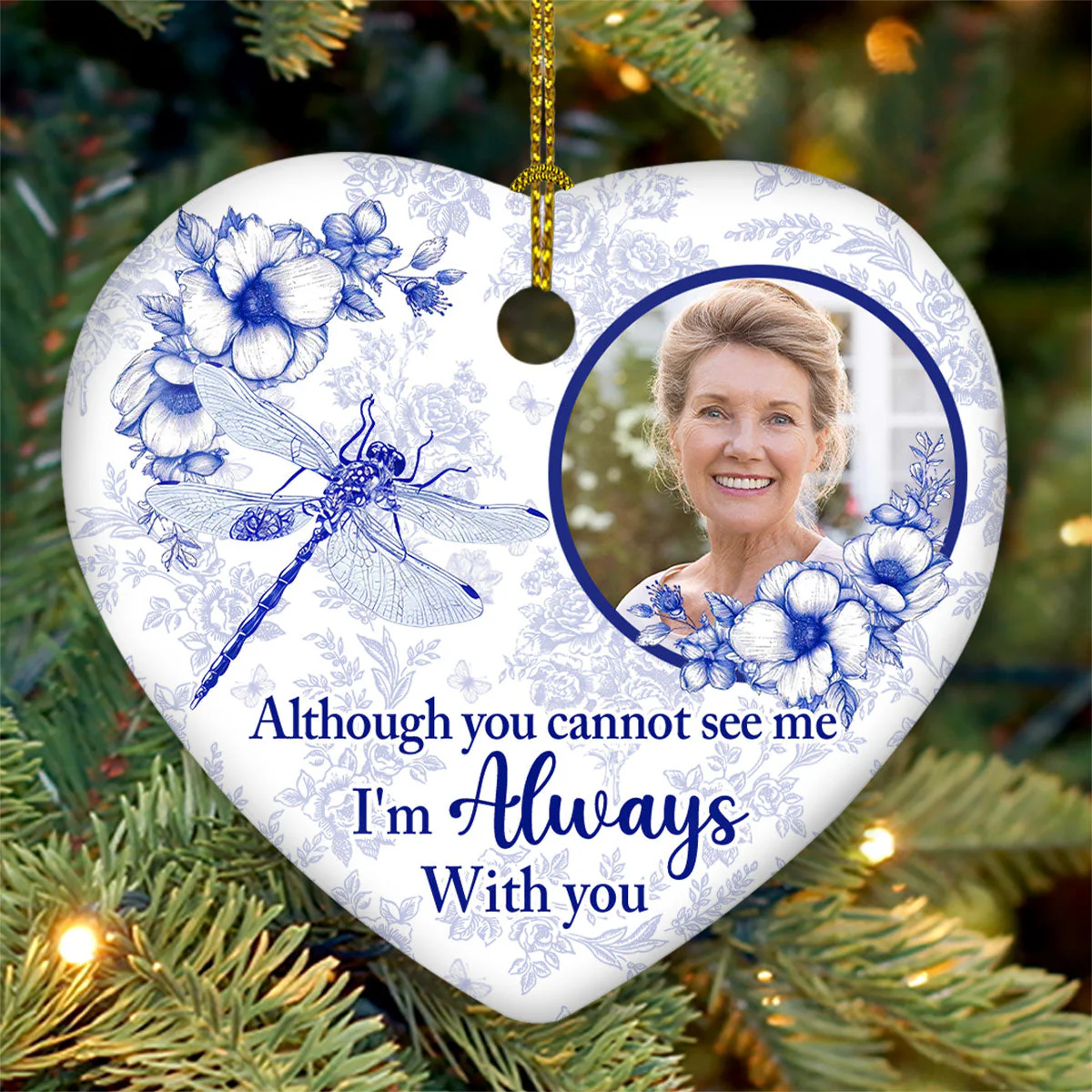 Although You Cannot See Me -  Personalized Custom Ceramic Ornament - Image 5