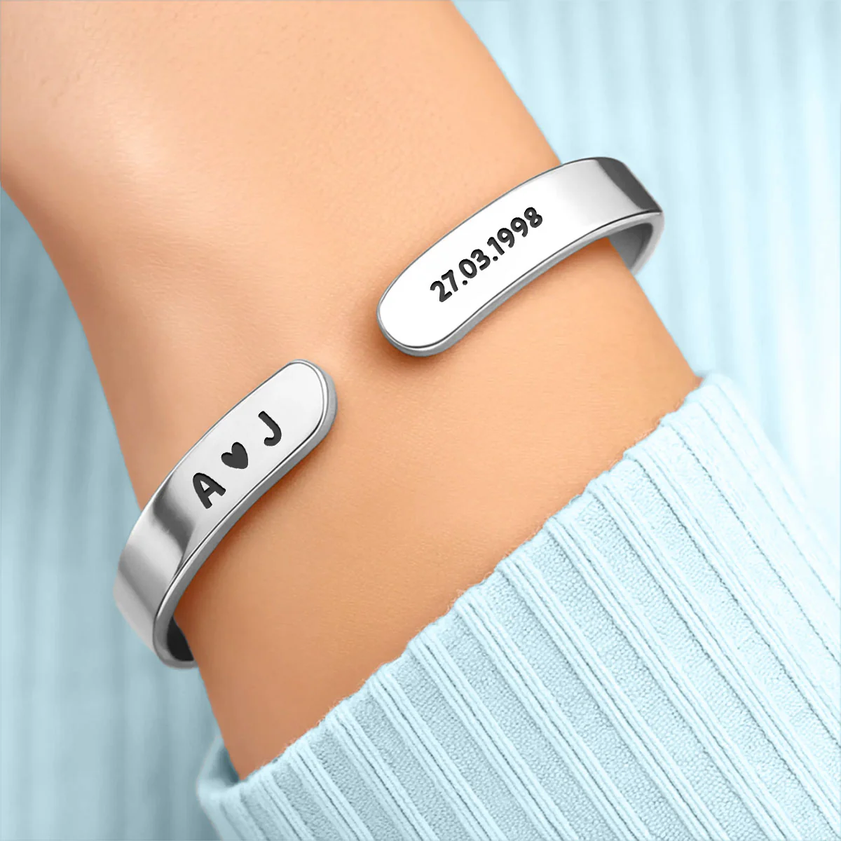 Always And Forever - Personalized Custom Bracelet Cuff - Image 3