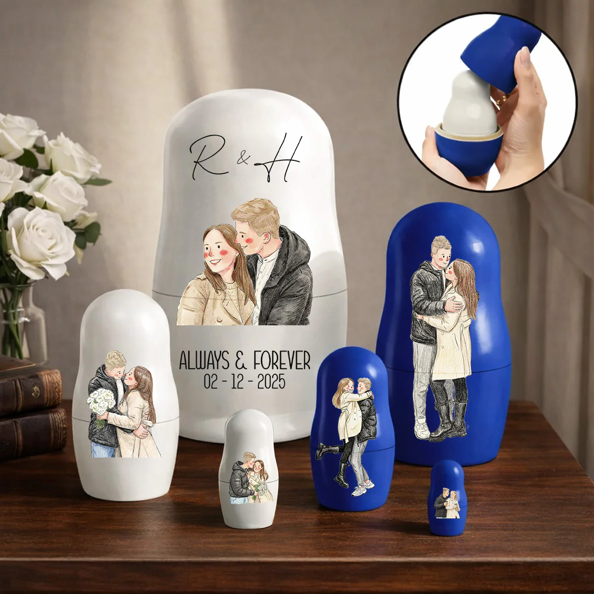 Always And Forever - Personalized Custom Nesting Doll