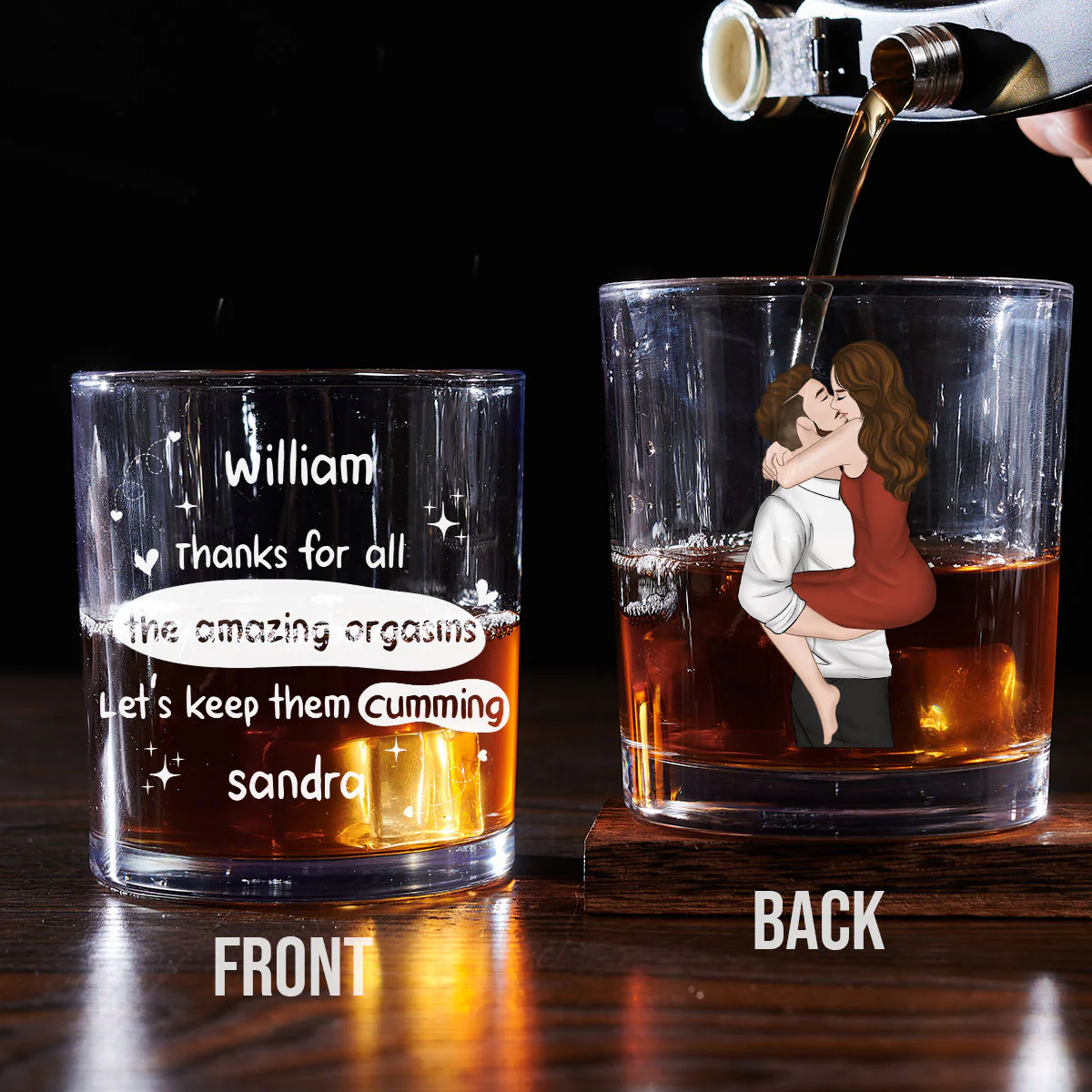 Always Be By Your Side - Personalized Custom Whiskey Glass - Image 3