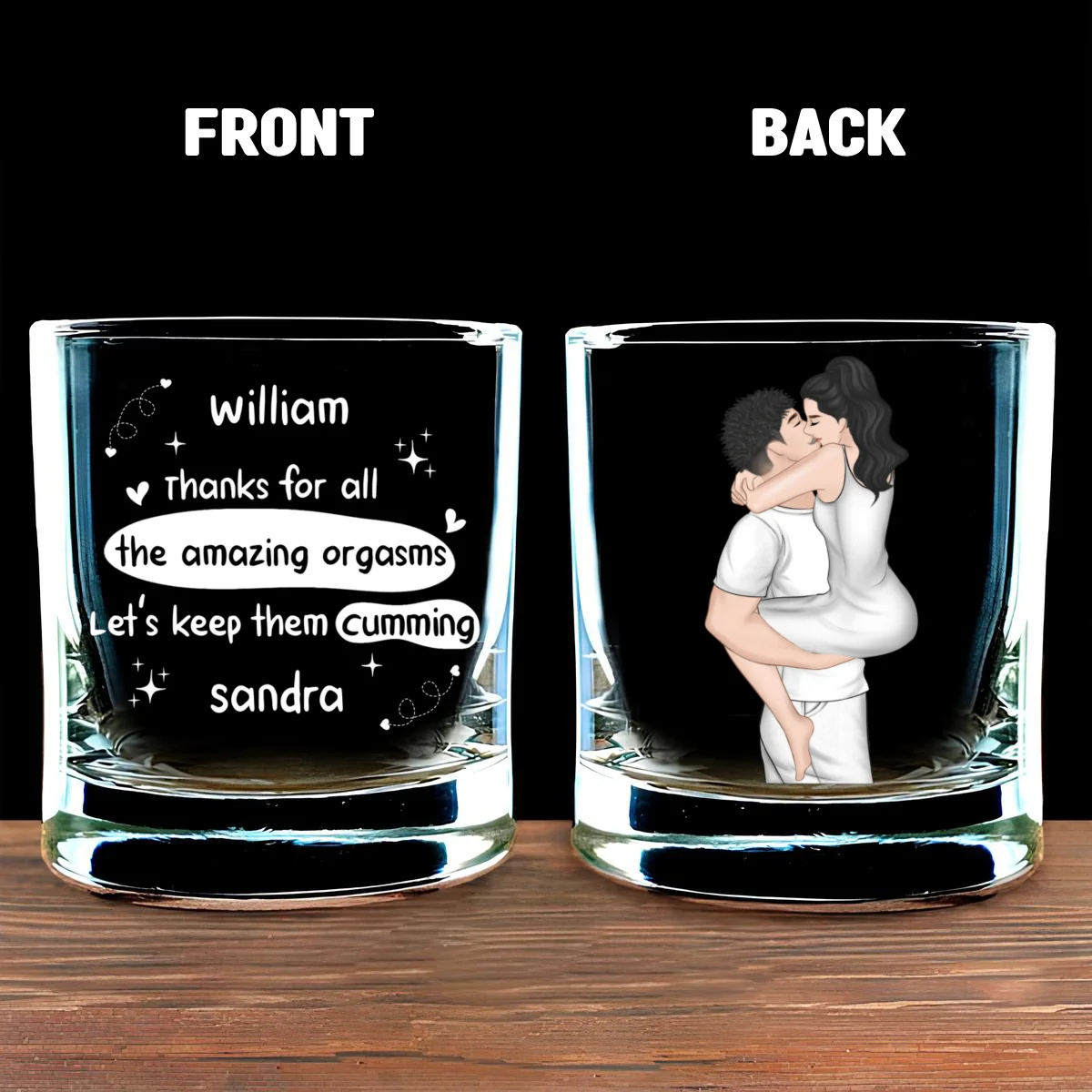 Always Be By Your Side - Personalized Custom Whiskey Glass - Image 5
