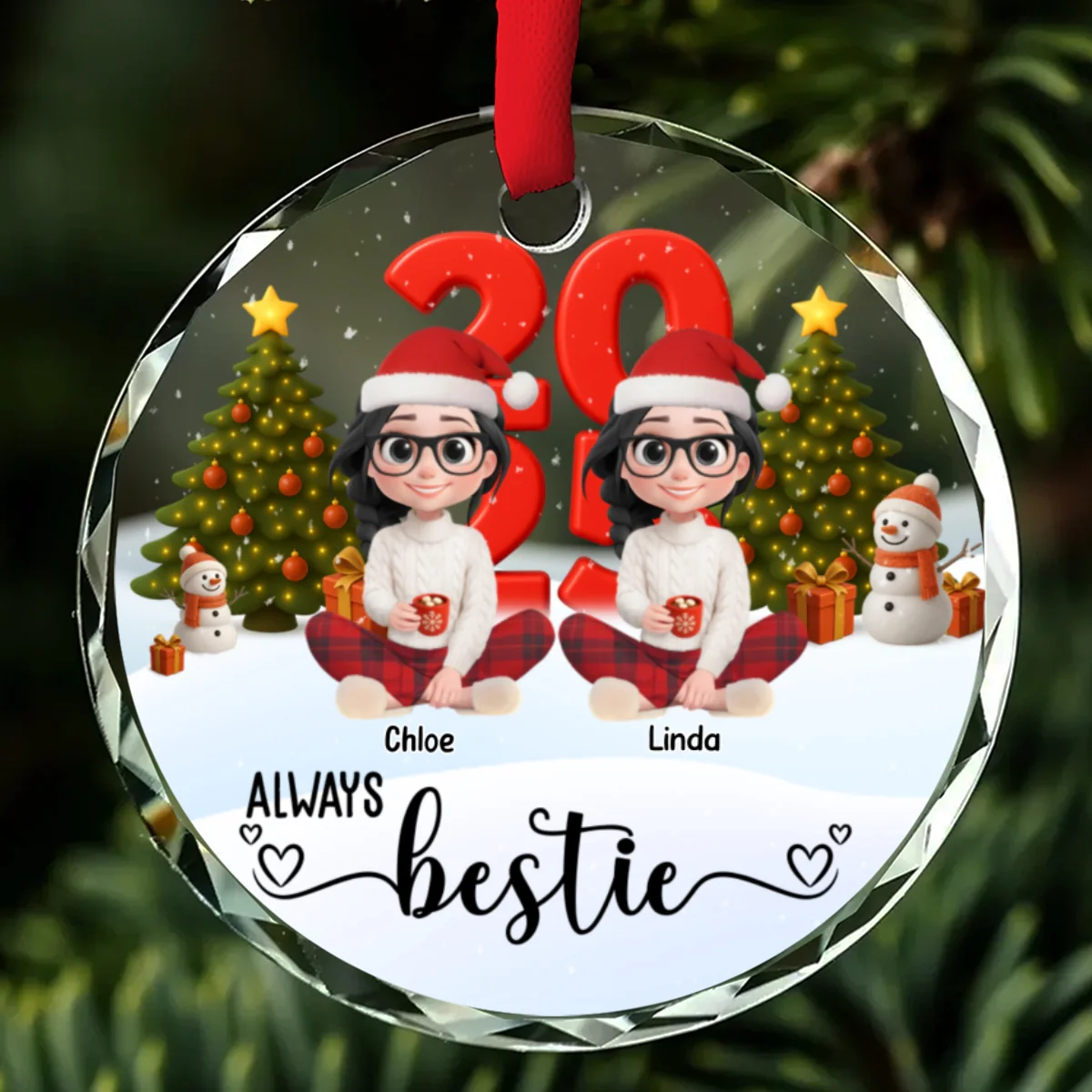 Always Be Slay Sisters - Personalized Custom Glass Ornament - Image 6