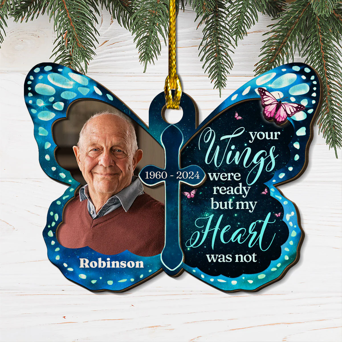 Always Beside You - Personalized Custom 2-layered Wood Ornament - Image 3