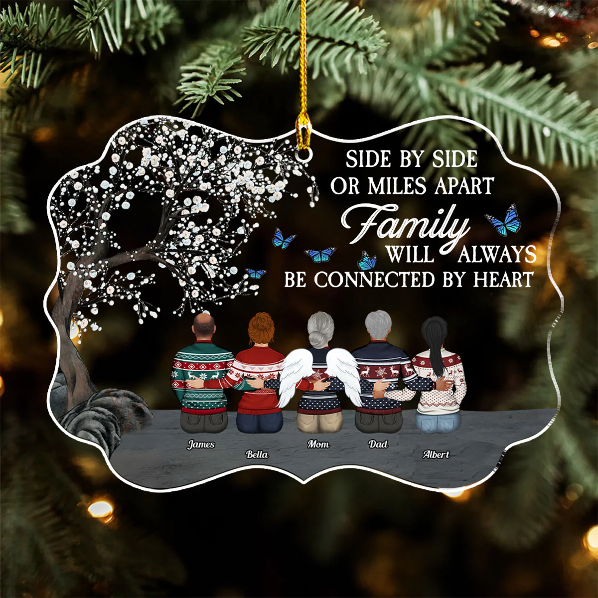 Always Beside You - Personalized Custom Acrylic Ornament - Image 5