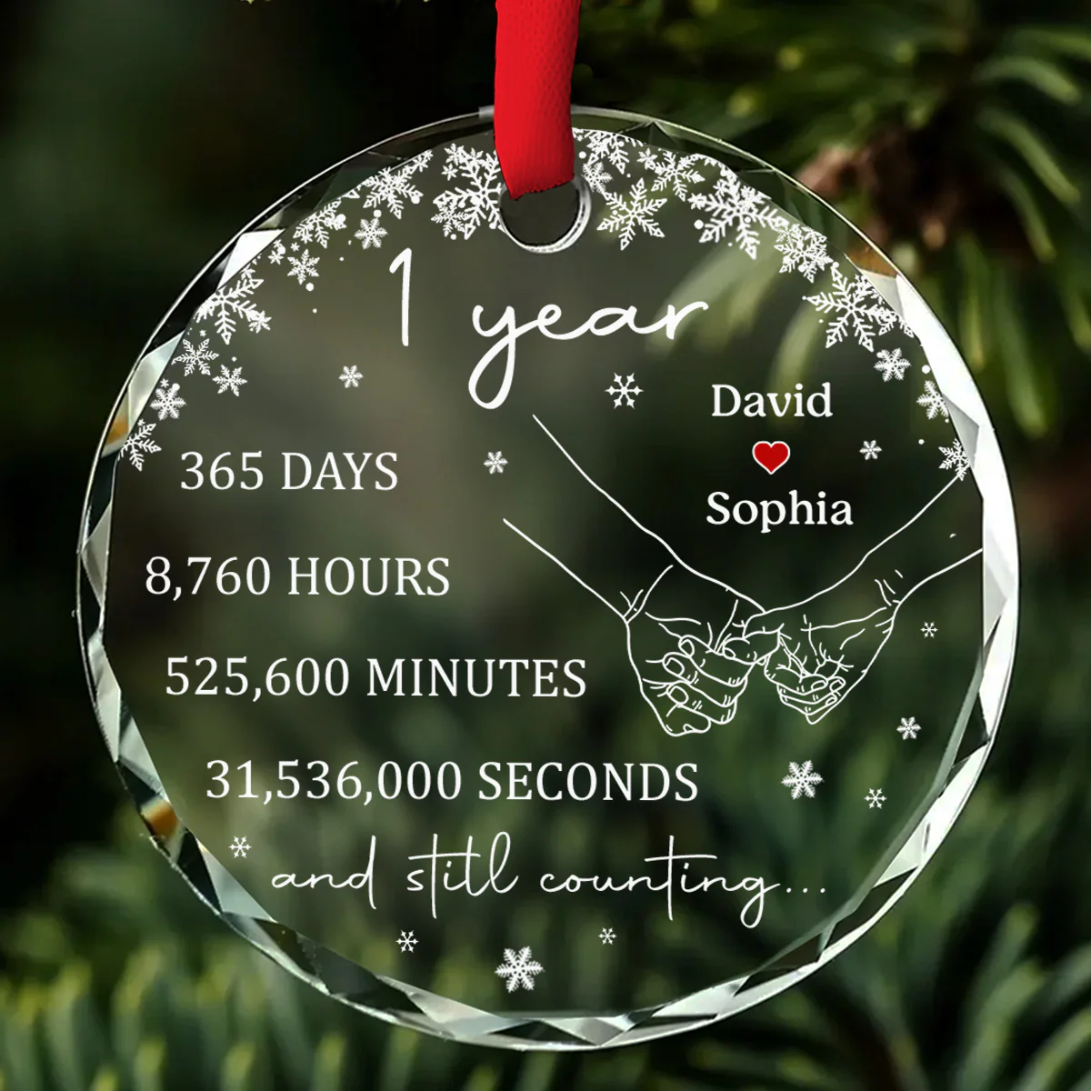 Always Beside You - Personalized Custom Glass Ornament