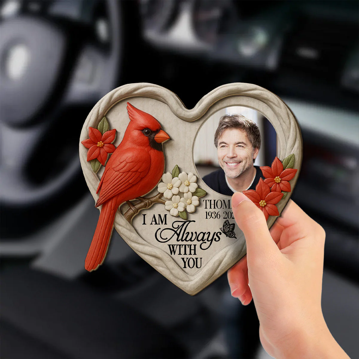 Always Beside You Version 2 - Personalized Custom Car Visor Clip - Image 2