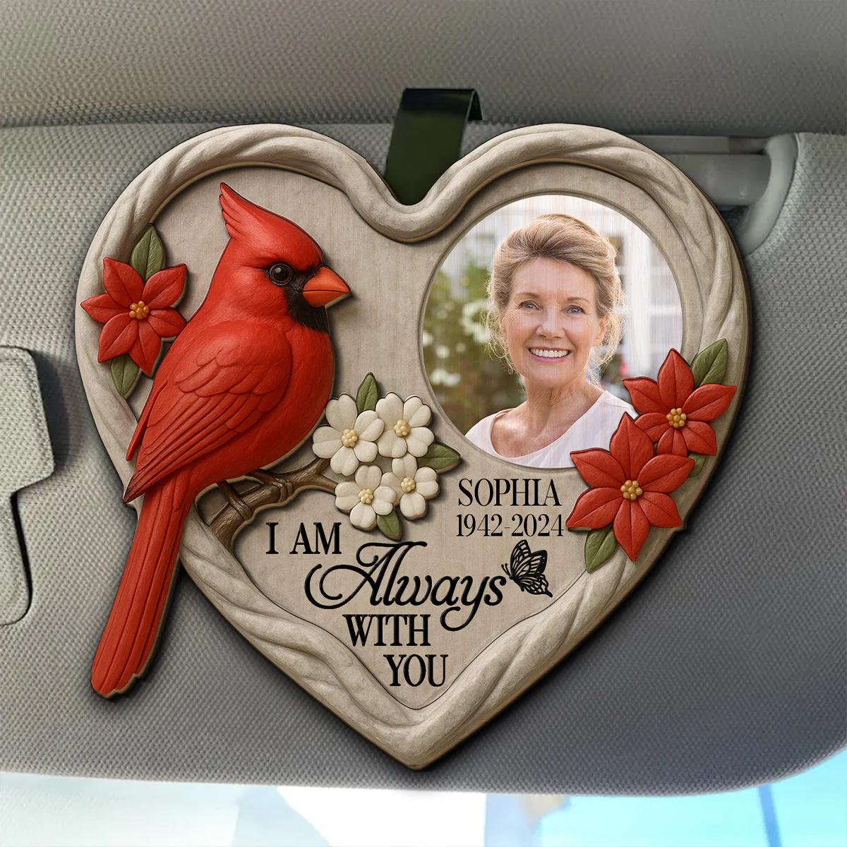 Always Beside You Version 2 - Personalized Custom Car Visor Clip - Image 4