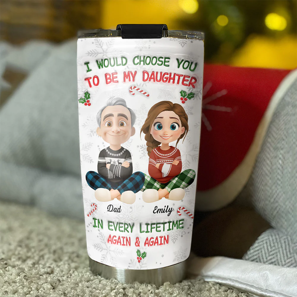 Always Choose You Christmas - Personalized Custom 3D Inflated Effect Tumbler - Image 3