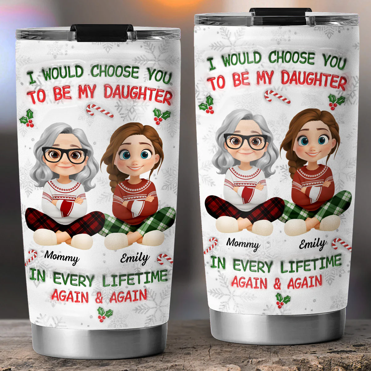 Always Choose You Christmas - Personalized Custom 3D Inflated Effect Tumbler - Image 5