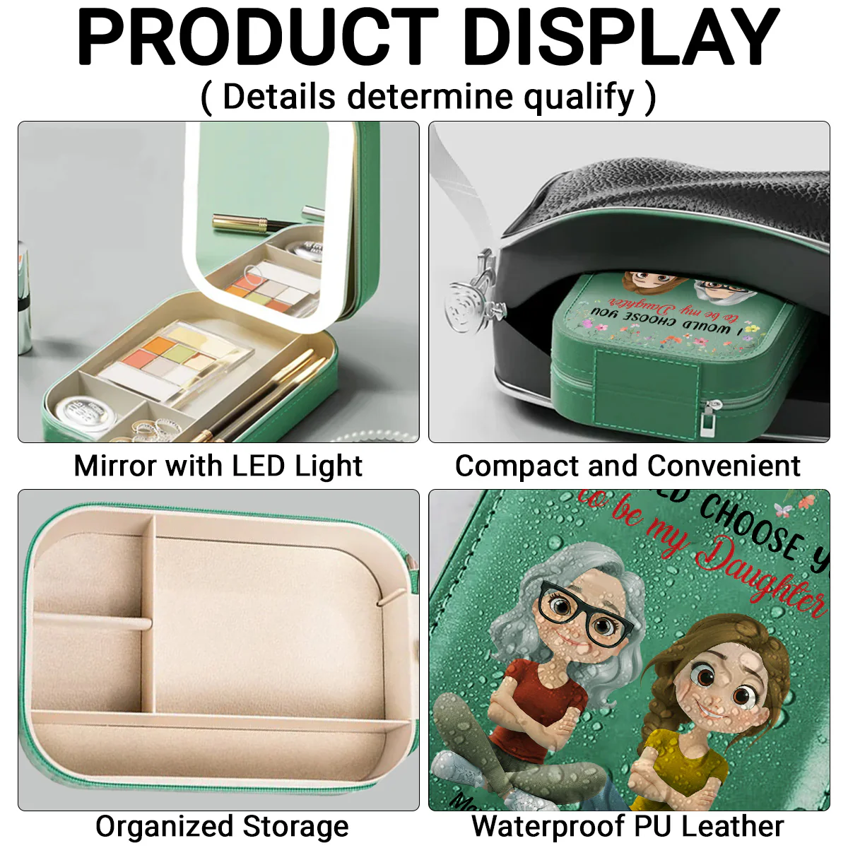 Always Choose You Mom And Daughter - Personalized Custom Jewelry Box With LED Mirror - Image 3