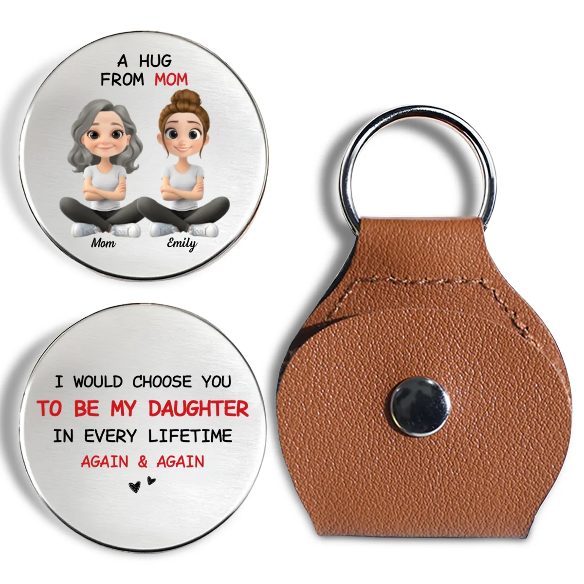 Always Choose You Mom And Daughter - Personalized Custom Pocket Hug - Image 6