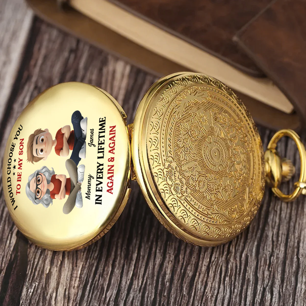 Always Choose You My Son - Personalized Custom Print Pocket Watch - Image 3
