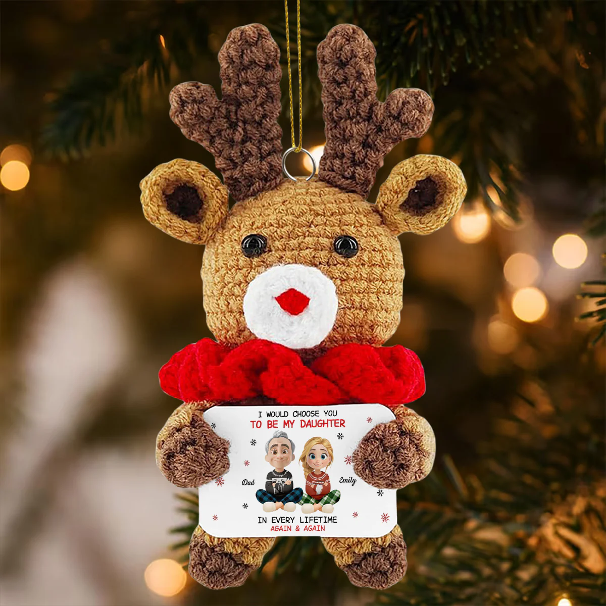 Always Choose You - Personalized Custom Deer Crocheted Ornament