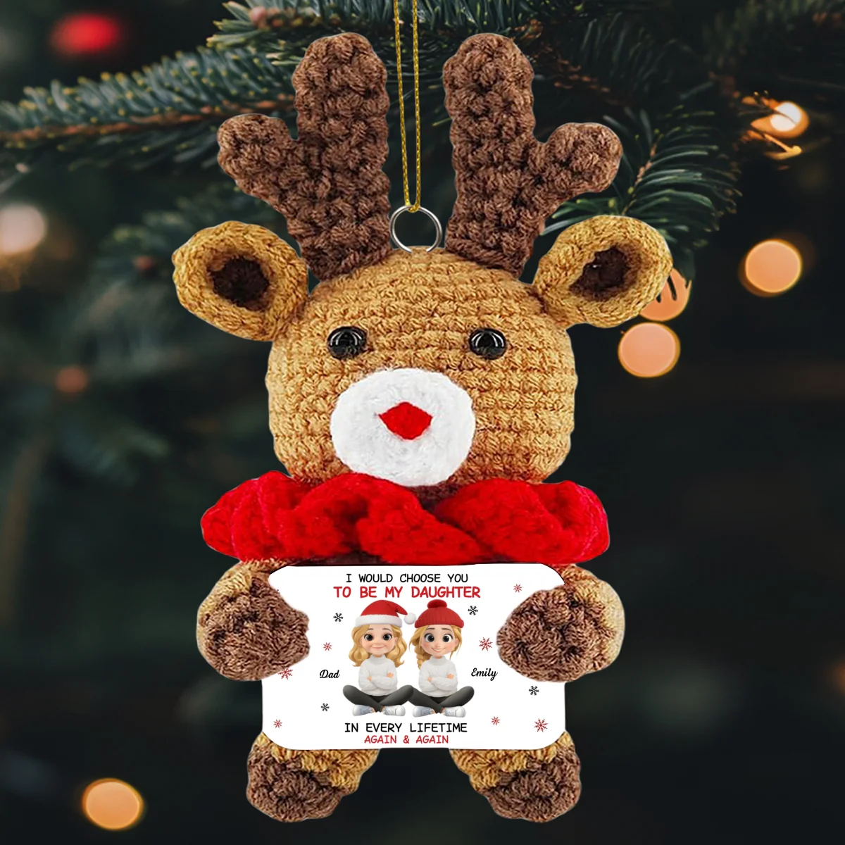 Always Choose You - Personalized Custom Deer Crocheted Ornament - Image 6